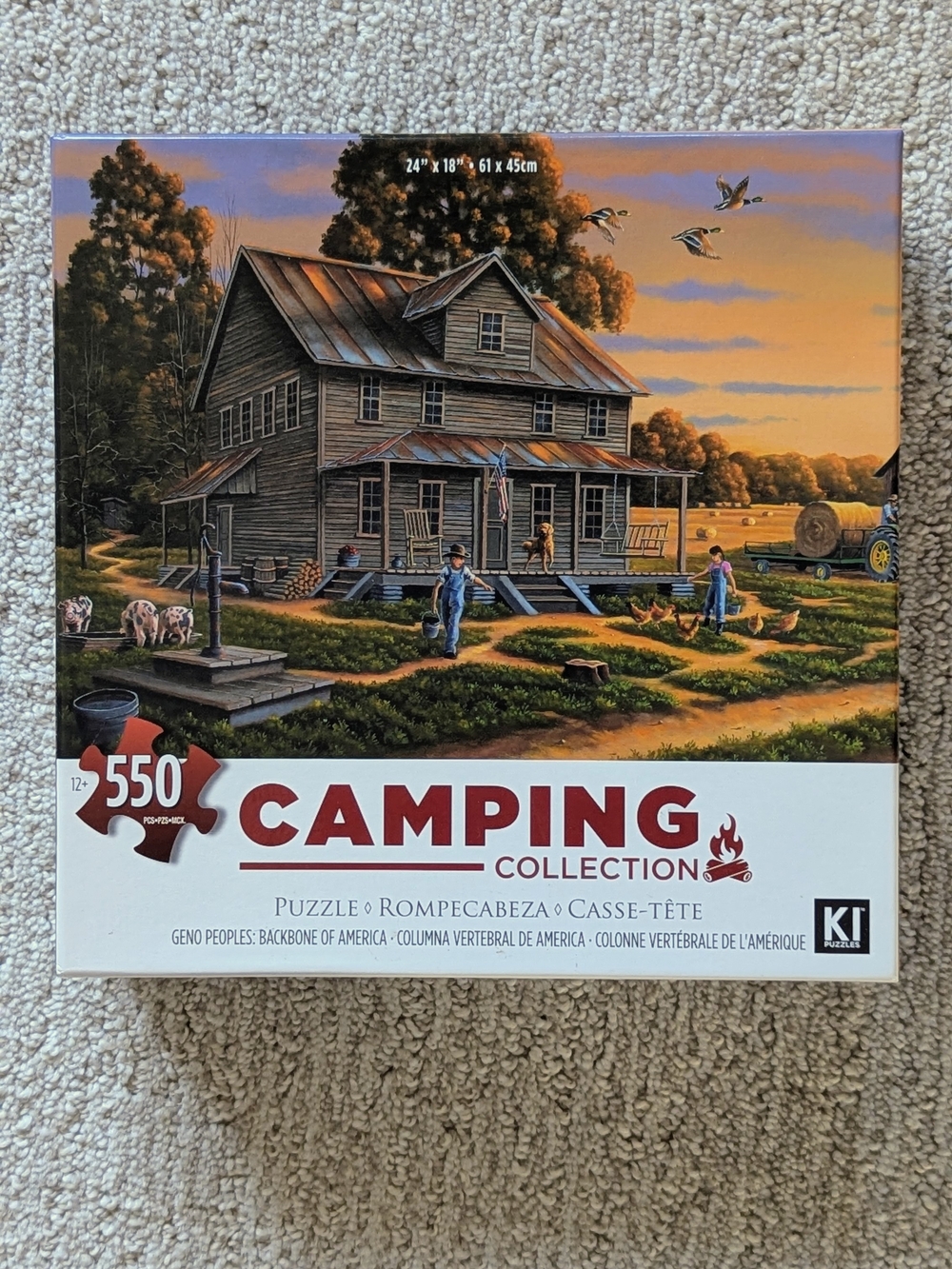 KI Camping Collection 550-Piece Puzzle - Brown Farmhouse Scene